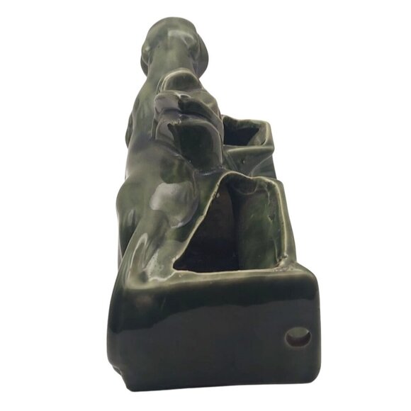 Vintage Olive Green Stalking Panther TV Lamp Planter Ceramic MCM #1426 - Picture 4 of 8